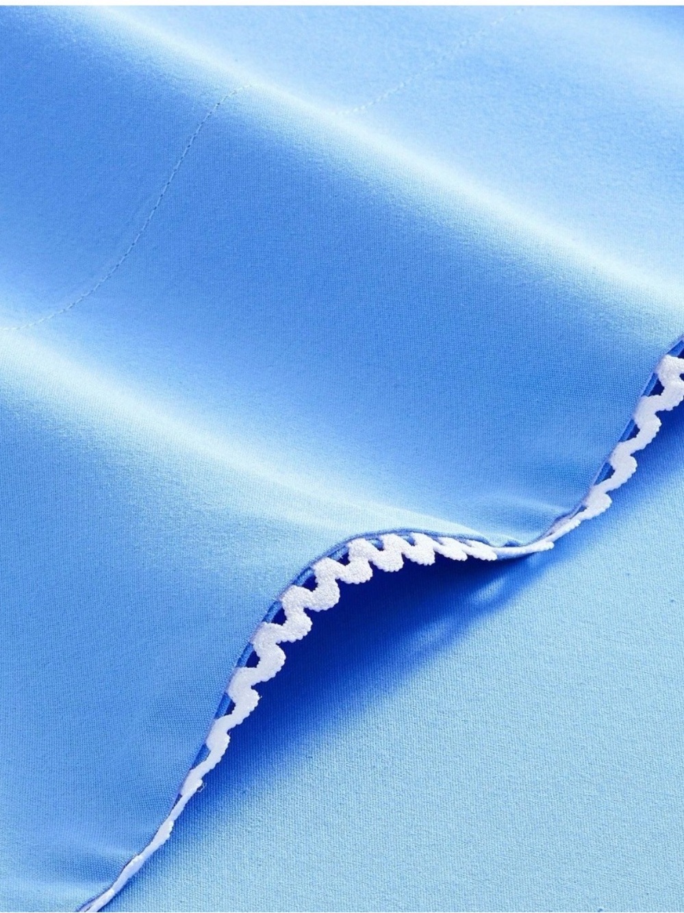 Pottery Barn Mark D. Sikes Signature Blue Scalloped Cal King Sheet Set NEW - Picture 7 of 8